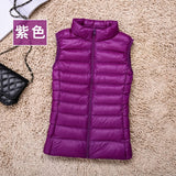 2020 New Women 90% White Duck Down Vest Women's Ultra Light Duck Down Vest Jacket Autumn Winter High collar Sleeveless Coat